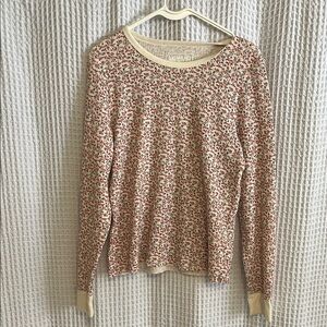 Patterned Cream and Red Women's Top